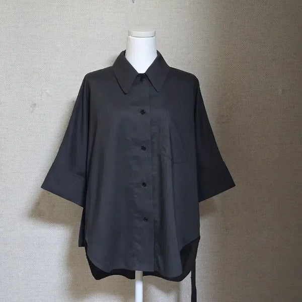 [BUNJANG] System Charcoal Grey Loose Fit Long Back Shirt / SYSTEM)시스템 셔츠F