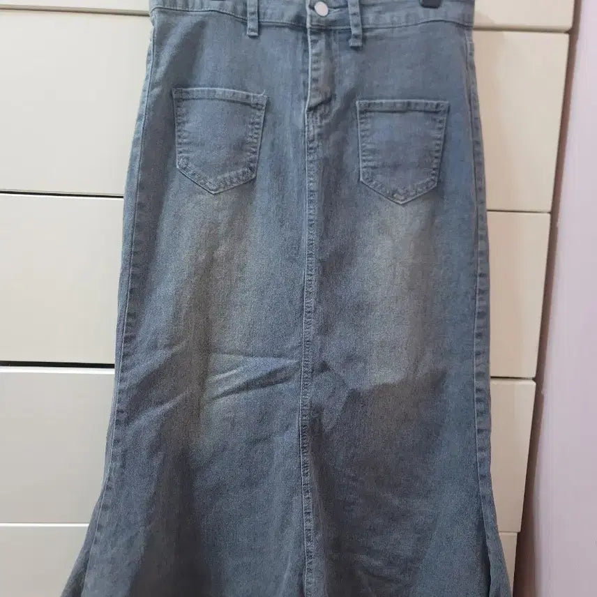 [BUNJANG] Denim Mermaid Long Skirt One Size / 데님 머메이드 롱 스커트 F
