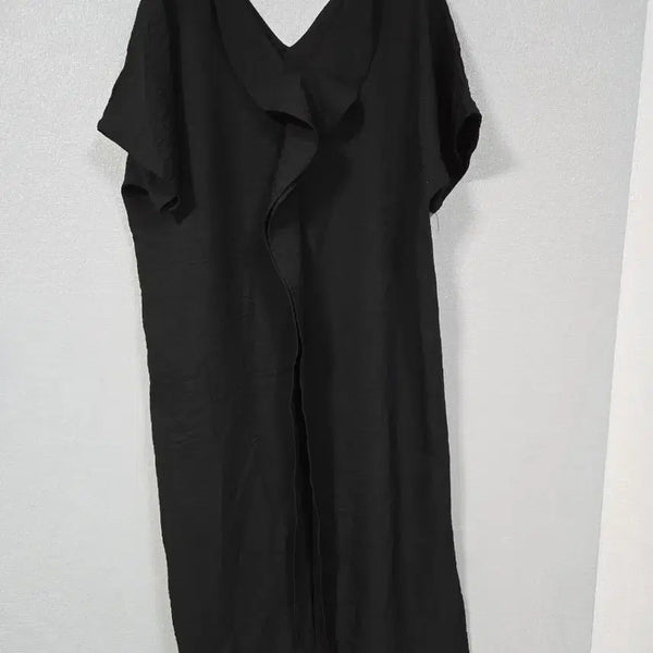 [BUNJANG] V-Neck Rayon Blend Frill Dress / 브이넥 레이온혼방 프릴원피스 66~77