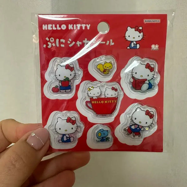 [BUNJANG] Sanrio Hello Kitty Red Sequin Shaker Sticker / 일본 산리오 키티 레드 스팽글 샤카샤카 씰 반짝 입체 볼록 스티커