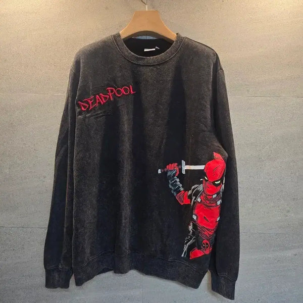[BUNJANG] Deadpool Embroidered Graphic Sweatshirt L Size / 데드풀. 굿즈 정품. 맨투맨. 미착!