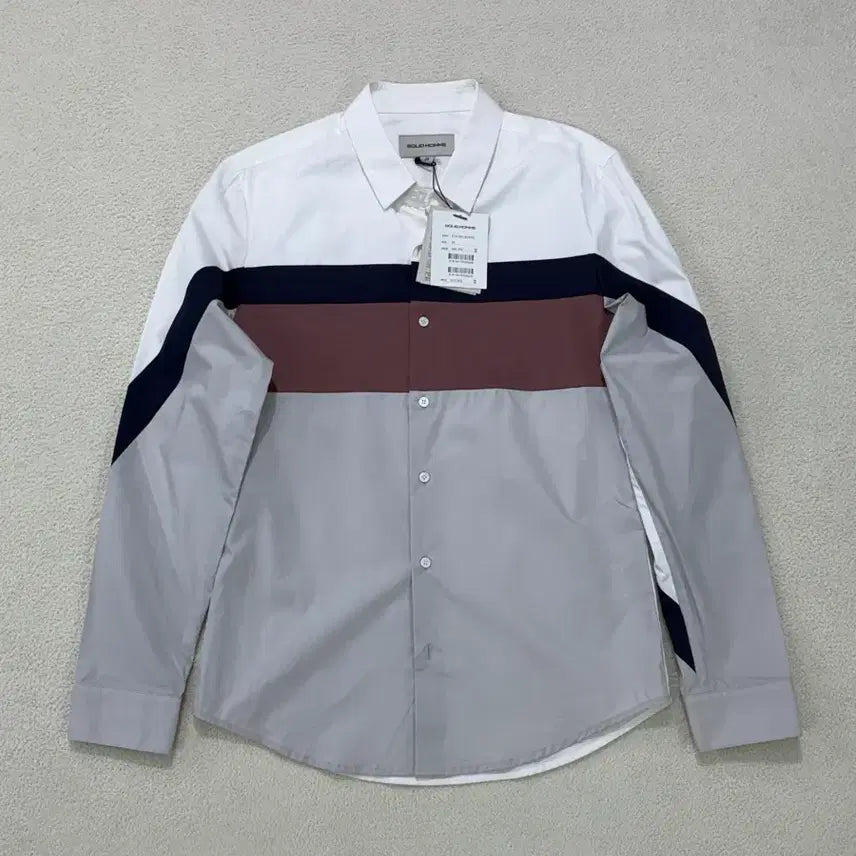 [BUNJANG] Solid Homme Colorblock Shirt Size 46 / 새상품 솔리드옴므 배색 셔츠 46사이즈 95