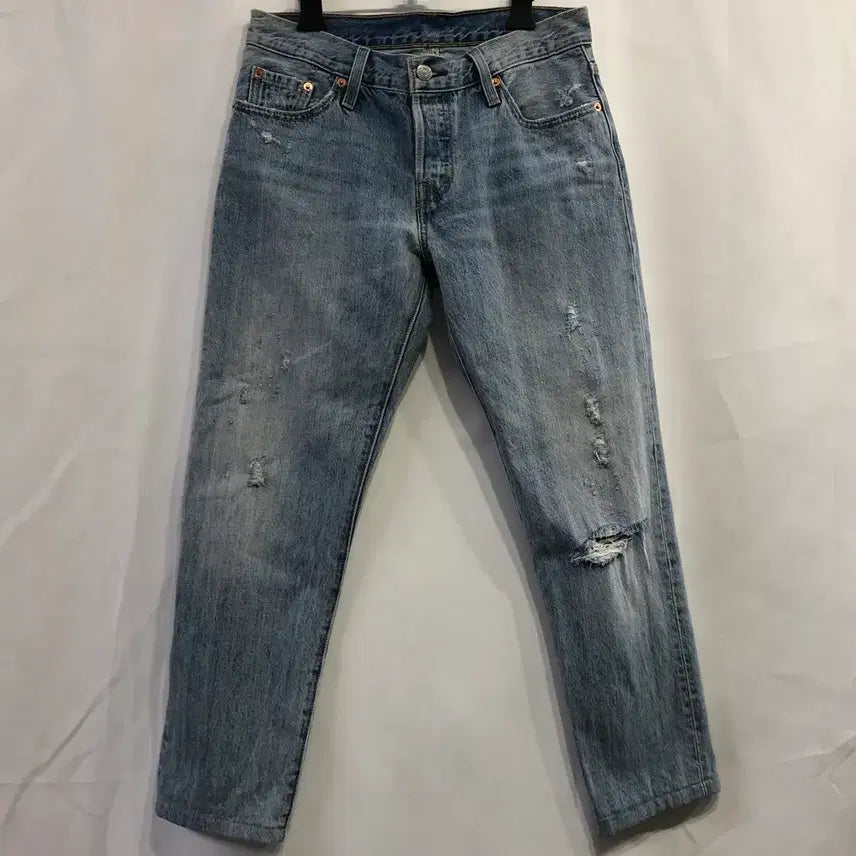 [BUNJANG] Levi's 501 CT Light Blue Distressed Jeans / 리바이스 501 CT 연청 데미지 청바지 (26~27인치)