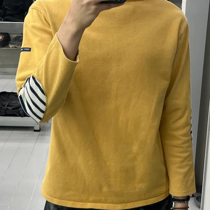 [BUNJANG] Saint James Guildo Elbow Patch Sweater Yellow / (S) 세인트 제임스 길도 엘보 패치 옐로우
