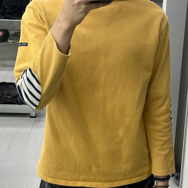 [BUNJANG] Saint James Guildo Elbow Patch Sweater Yellow / (S) 세인트 제임스 길도 엘보 패치 옐로우