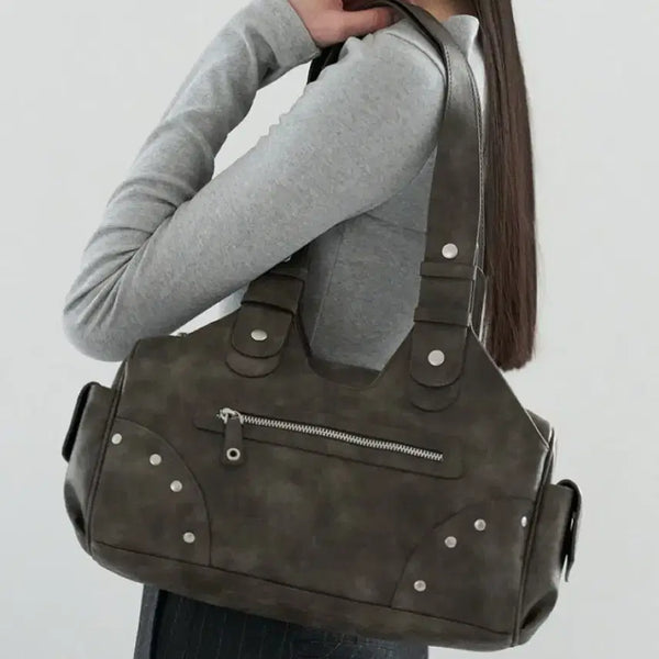 [BUNJANG] Dope-Set Lea Bag Grey Large Shoulder Bag / 도프셉 레아백 그레이 보부상 숄더백 가방