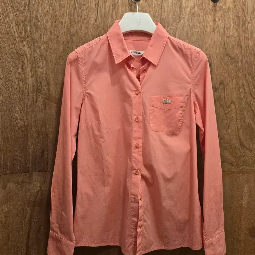 [BUNJANG] Lacoste Patch Shirt Coral Size 36 / 코랄 라코스테패치 남방36