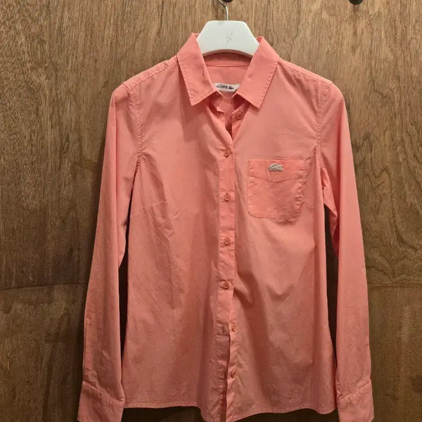 [BUNJANG] Lacoste Patch Shirt Coral Size 36 / 코랄 라코스테패치 남방36