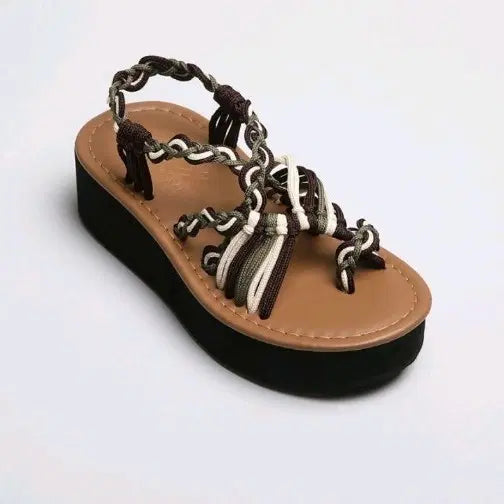 [BUNJANG] Daengslab Mielama Khaki Brown Sandals (5cm) / [댕스랩/240] 미라마 카키브라운 샌들(5cm)