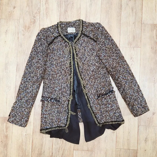 [BUNJANG] MICHAA Chain Tweed Jacket Brown / 미샤(MICHAA) 체인 트위드자켓 55