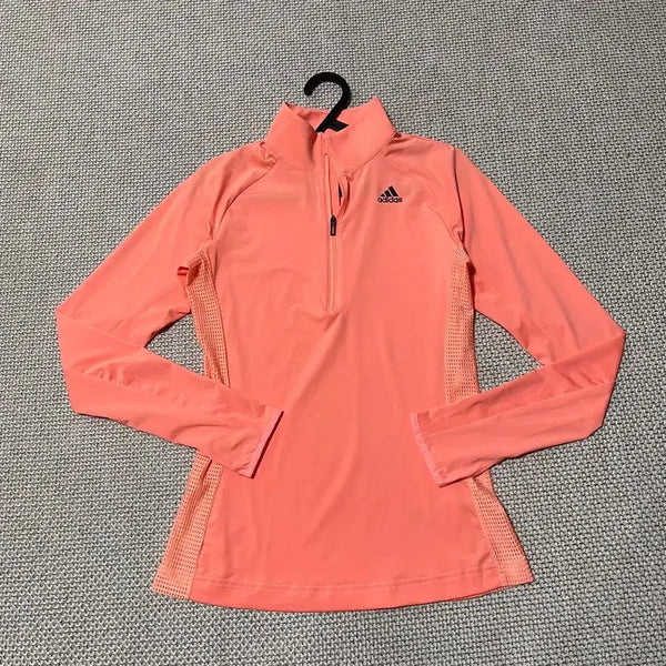 [BUNJANG] Adidas Women's Half-Zip Performance T-Shirt (Size M) / M 아디다스 여성 반집업 기능티 B.7601