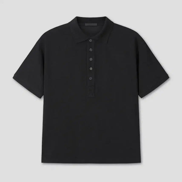 [BUNJANG] Dive In Regular Polo Crop T-Shirt Black / [2]다이브인 레귤러 폴로 크롭 티셔츠 블랙
