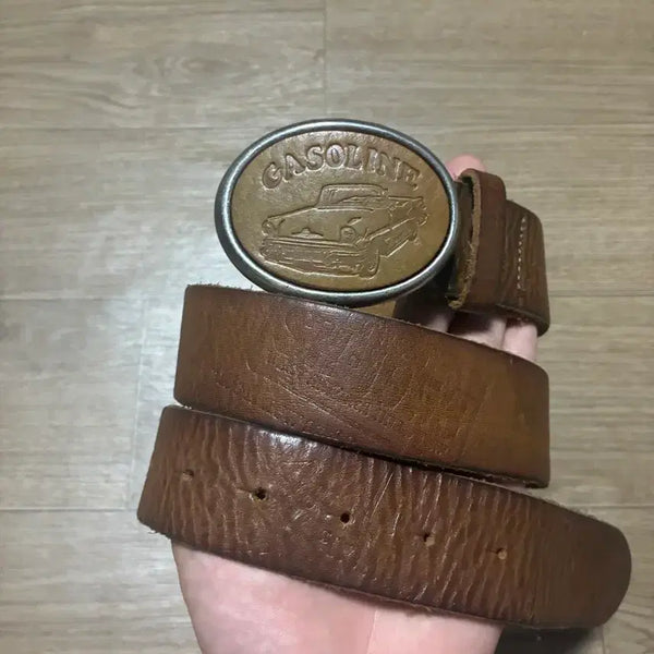 [BUNJANG] Gasoline Leather Buckle Belt / 30/34) 미국 가솔린 레더 버클 벨트
