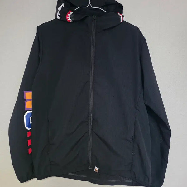[BUNJANG] A Bathing Ape All Black Shark Hooded Jacket / [M] 베이프 올블랙 샤크 후드자켓