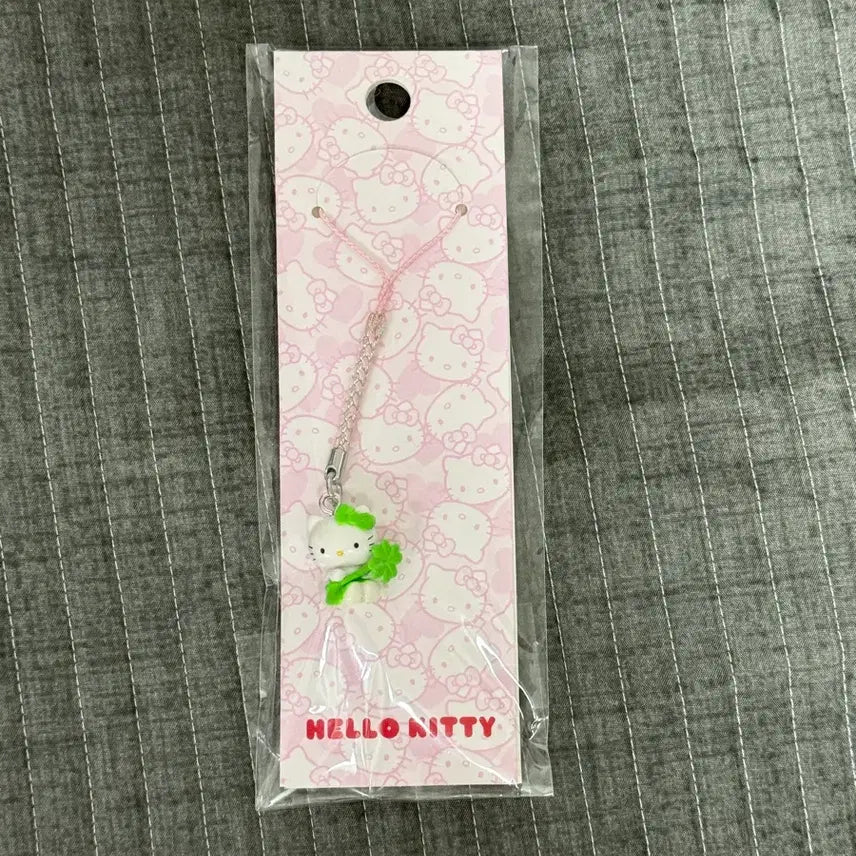 [BUNJANG] Sanrio Hello Kitty 50th Anniversary Lucky Clover Strap Keychain / 산리오 헬로키티 50주년 팝업 행운 클로버 키티 스트랩 키링