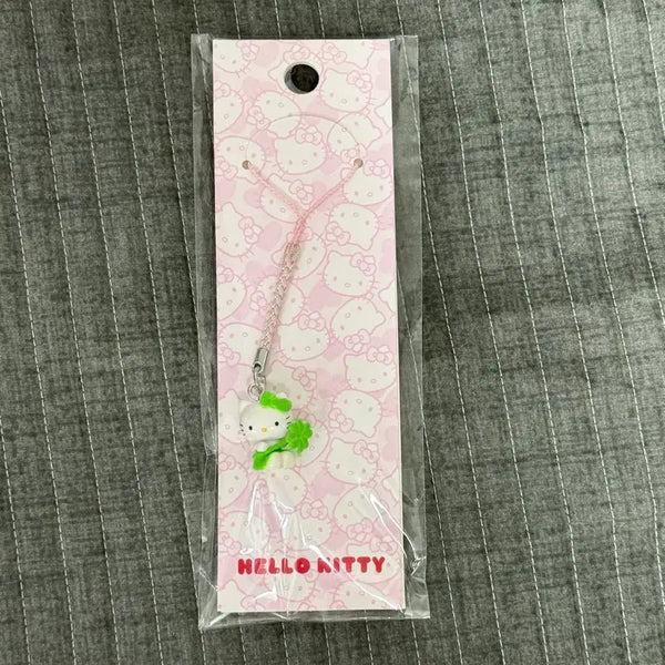 [BUNJANG] Sanrio Hello Kitty 50th Anniversary Lucky Clover Strap Keychain / 산리오 헬로키티 50주년 팝업 행운 클로버 키티 스트랩 키링