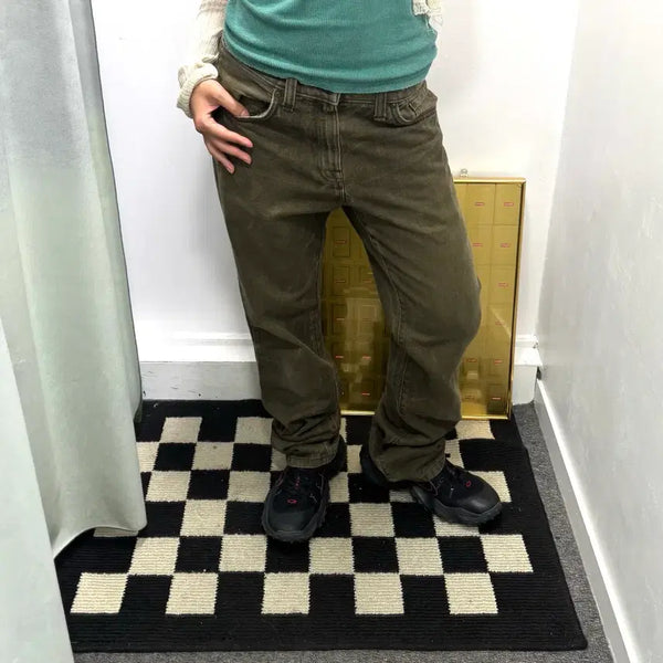 [BUNJANG] Eddie Bauer Green Denim Pants / 에디바우어 그린 데님팬츠