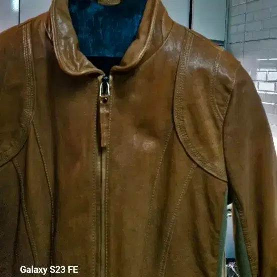 [BUNJANG] Gaudi Real Lambskin Leather Jacket Brown / 가우디(여95작은100)브라운 리얼 양가죽 자켓