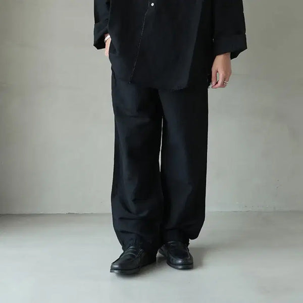[BUNJANG] Babel Object Wool Linen Pants Black / 바벨오브젝트 울리넨 팬츠