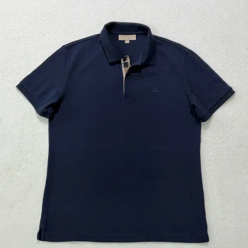 [BUNJANG] Burberry Nova Check Navy Collar T-shirt L / 버버리 노바체크 네이비 카라티 반팔티셔츠 L