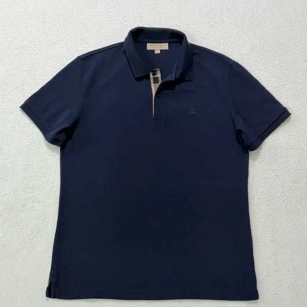 [BUNJANG] Burberry Nova Check Navy Collar T-shirt L / 버버리 노바체크 네이비 카라티 반팔티셔츠 L