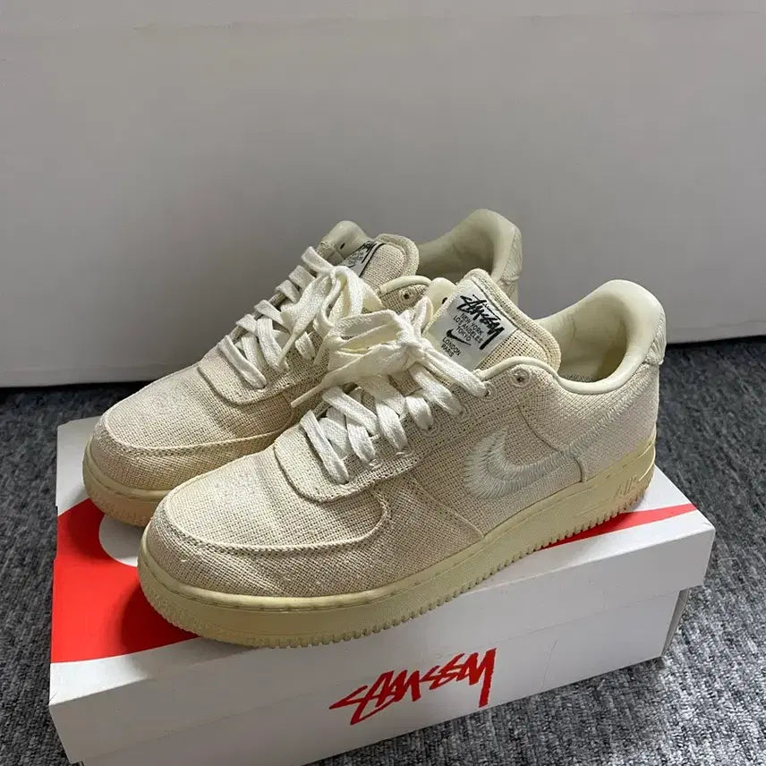 [BUNJANG] Nike x Stussy Air Force 1 Low Fossil / 나이키 x 스투시 에어포스 1 로우 파슬 260