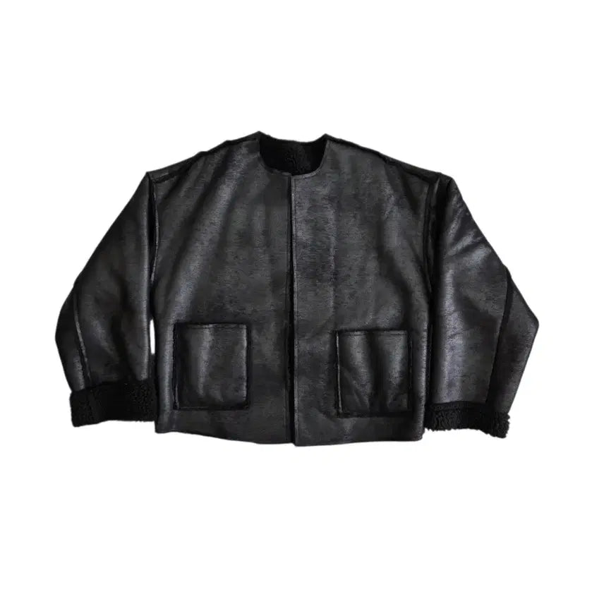 [BUNJANG] Vintage Black Suede Mustang Jacket / Vintage 빈티지 여성 블랙 스웨이드 무스탕 자켓