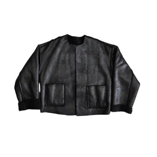 [BUNJANG] Vintage Black Suede Mustang Jacket / Vintage 빈티지 여성 블랙 스웨이드 무스탕 자켓