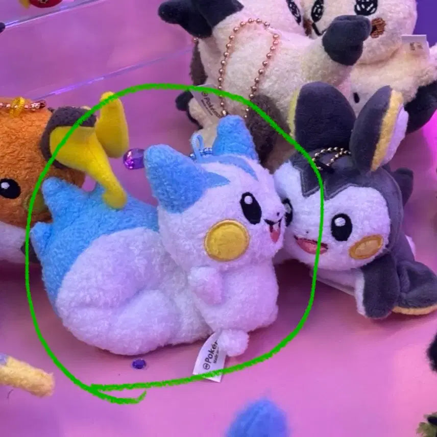 [BUNJANG] Pokemon Metamon Playground Pachirisu Plush Charm / <미사용> 메타몽놀이터 포켓몬 찰싹 마스코트 파치리스
