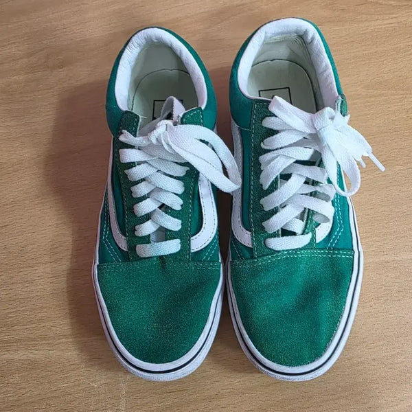 [BUNJANG] Vans Old Skool Green Suede Sneakers US 5 / 반스 올드스쿨 그린 스웨이드 스니커즈  사이즈 235 세탁완료