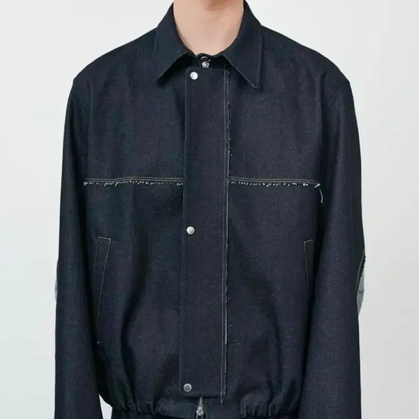 [BUNJANG] Typing Mistake Indigo Denim Blouson Jacket Size L / 타이핑미스테이크 인디고 데님 블루종 L
