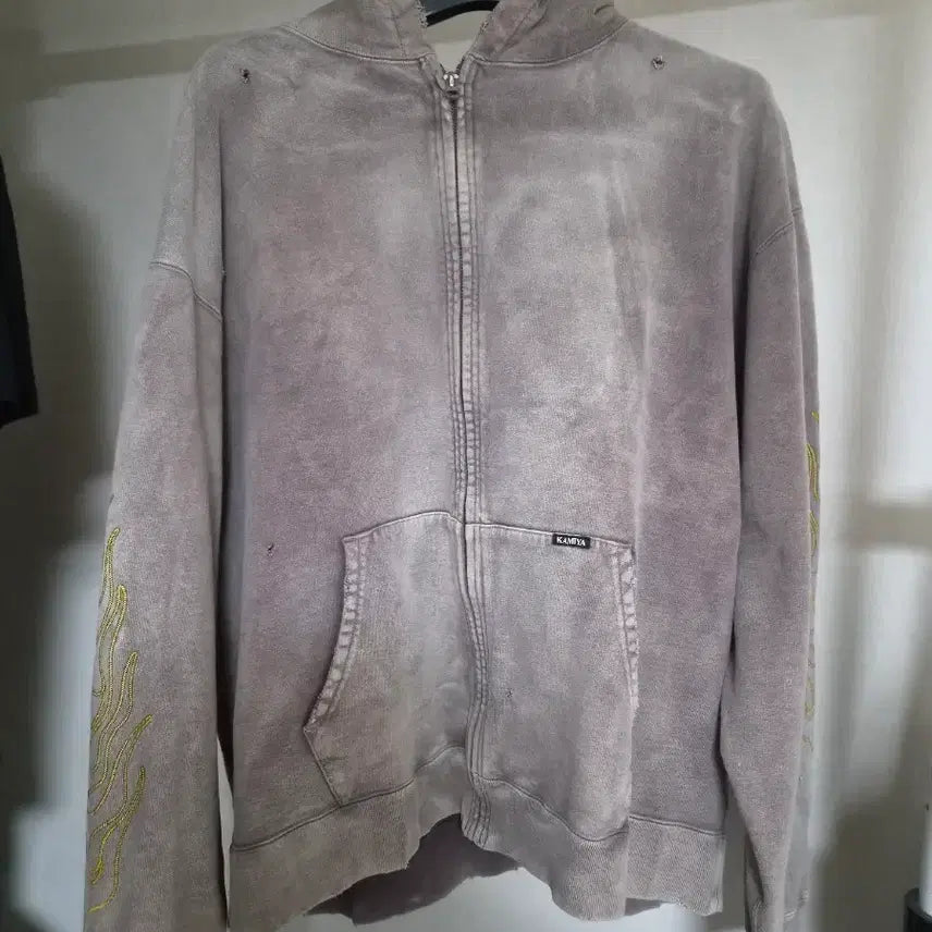 [BUNJANG] Kamya Flame Washed Hoodie Zip-Up L / 카미야 플레임 워시드 후드집업 L