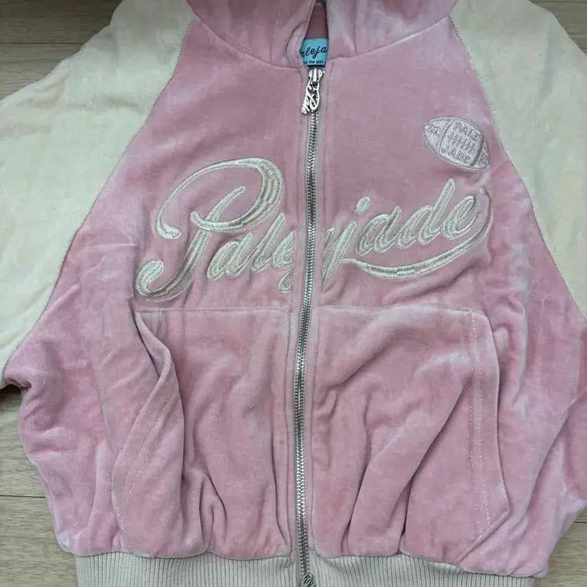 [BUNJANG] Fade Jade Velvet Varsity Hoodie / 페일제이드 벨벳 바시티 후디
