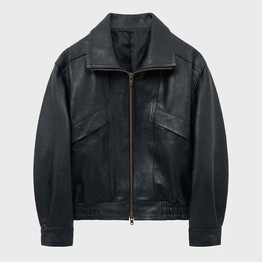 [BUNJANG] Noir Antic Cow Leather High Neck Blouson 50 / 노이어 엔틱 카우 레더 하이넥 블루종 50