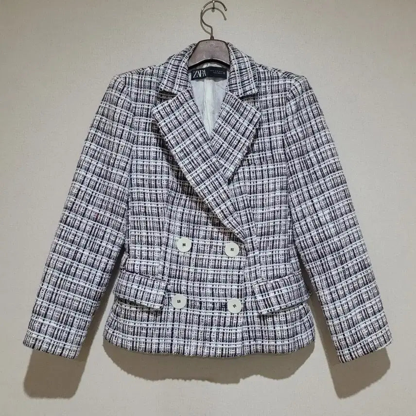 [BUNJANG] ZARA Double Button Check Jacket / 자라 체크 더블 버튼 자켓