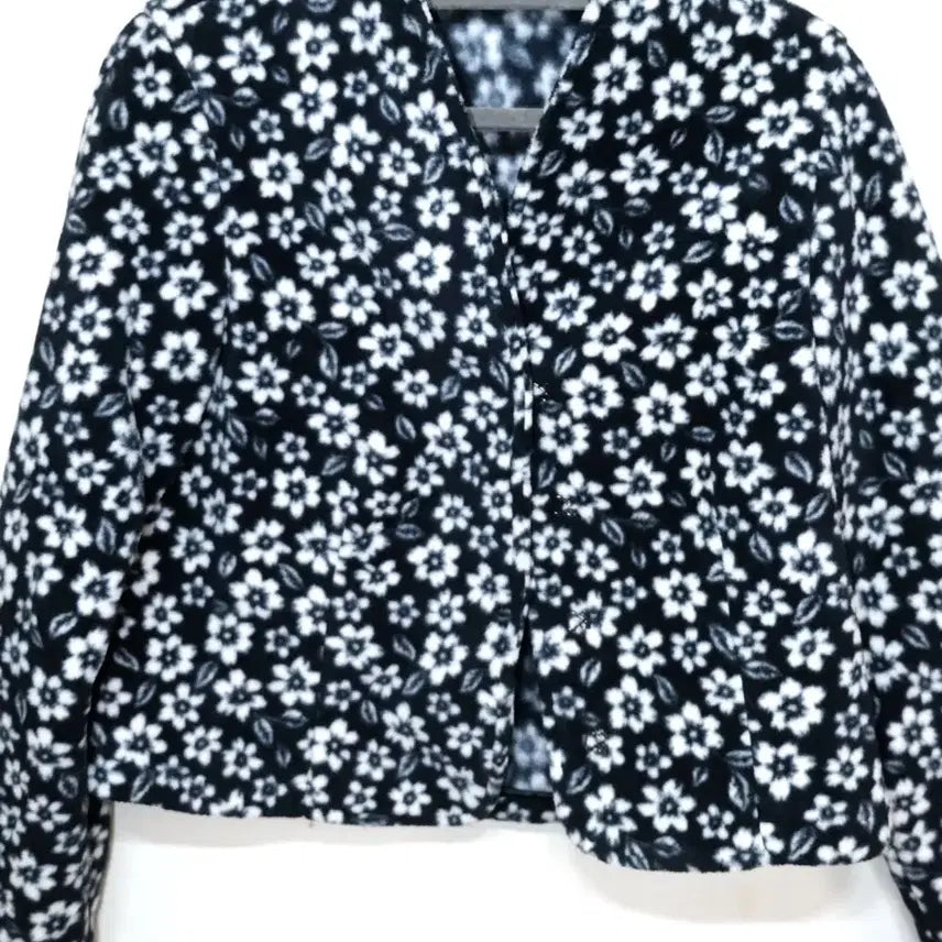 [BUNJANG] Nuannu Floral Pattern Fleece Jacket Size 3 / 누아누 플로럴 패턴 플리스 자켓 3사이즈