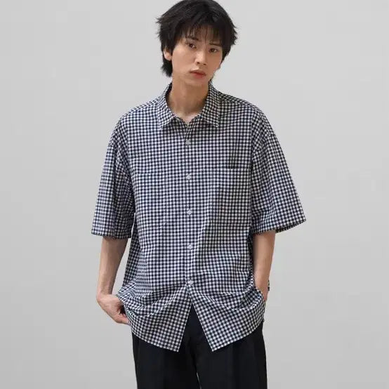 [BUNJANG] Another Office Gingham Check Short Sleeve Shirt / 어나더오피스 깅엄체크 반팔셔츠 1