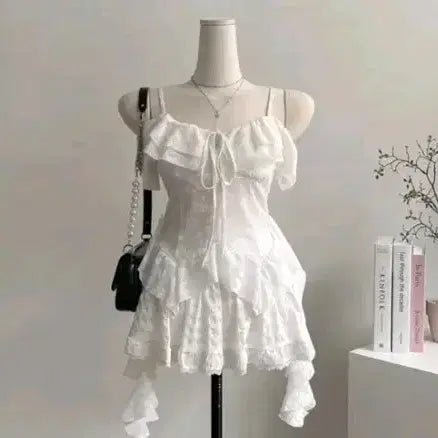 [BUNJANG] White Frill Off-Shoulder Blouse / 화이트 프릴 오프숄더 블라우스 새거