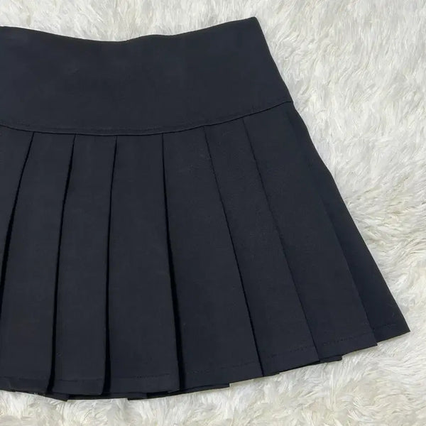 [BUNJANG] Pleated Mini Skirt (Black, S) / 새상품) 플리츠 스커트 (블랙/S)