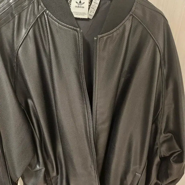 [BUNJANG] Adidas SST Leather Jacket Black 2XL / 아디다스 sst 레더 자켓 블랙 2xl