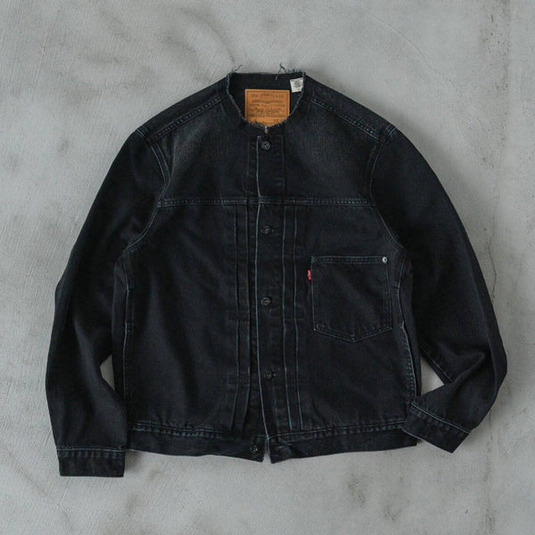 [BUNJANG] Levi's x Edifice Special Order Type 1 Collarless Denim Jacket XXL / 리바이스 x Edifice 별주 TYPE1 카라리스 데님자켓 XXL