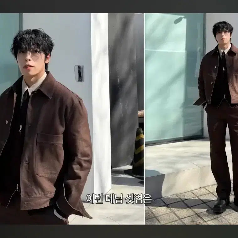 [BUNJANG] IDR x Kkang Collaboration Denim Set-up Jacket - Brown / IDR 깡콜라보 데님 셋업 브라운
