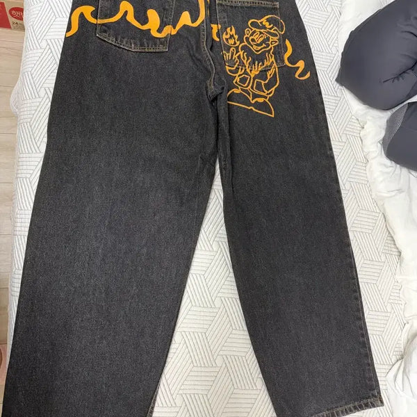 [BUNJANG] WE CAN DO IT DWARF DENIM PANTS (BLACK) / 위캔더스 DWARF DENIM PANTS (BLACK)