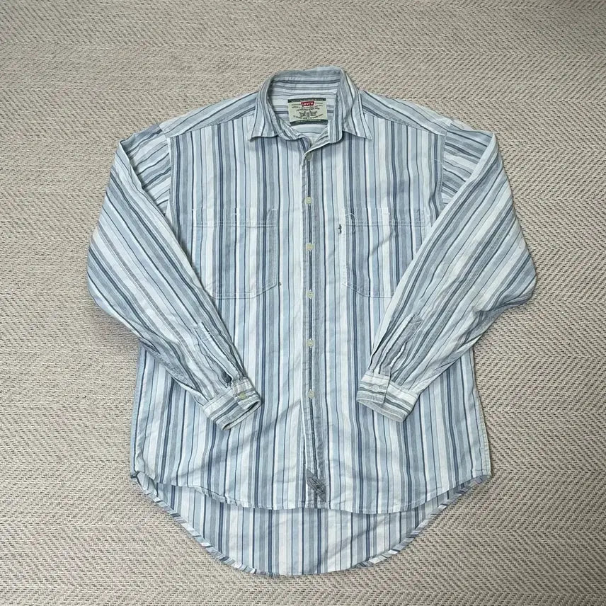 [BUNJANG] Levi's 90s Striped Shirt Blue/White / 90s 리바이스 스트라이프 셔츠 블루/화이트