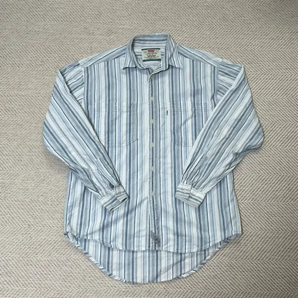 [BUNJANG] Levi's 90s Striped Shirt Blue/White / 90s 리바이스 스트라이프 셔츠 블루/화이트