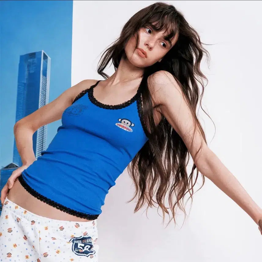[BUNJANG] Paul Frank Lace Sleeveless Top / 새상품) 썬번프로젝트 폴프랭크 레이스 슬리브리스 탑 S