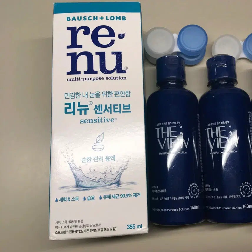[BUNJANG] Renu Sensitive Lens Solution & The View Solution Bundle / 리뉴 센서티브 렌즈 세척액&더뷰용액 일괄