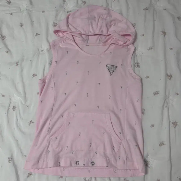 [BUNJANG] Guess Pink Sleeveless Hoodie / Guess 게스 핑크 후드 민소매 갸루 스나계 y2k