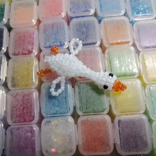 [BUNJANG] Beaded Goose Keychain / 비즈 거위 [키링/군번줄고리/폰줄]