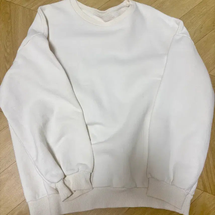 [BUNJANG] Ivory Fleece Sweatshirt / 아이보리 기모 맨투맨